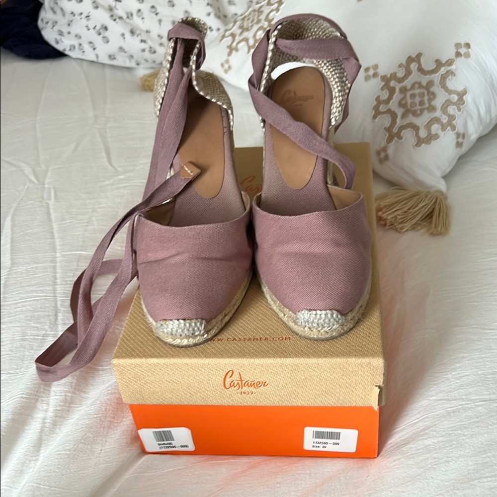 Castaner Pink Espadrilles with Ankle Strap and Jute Sole